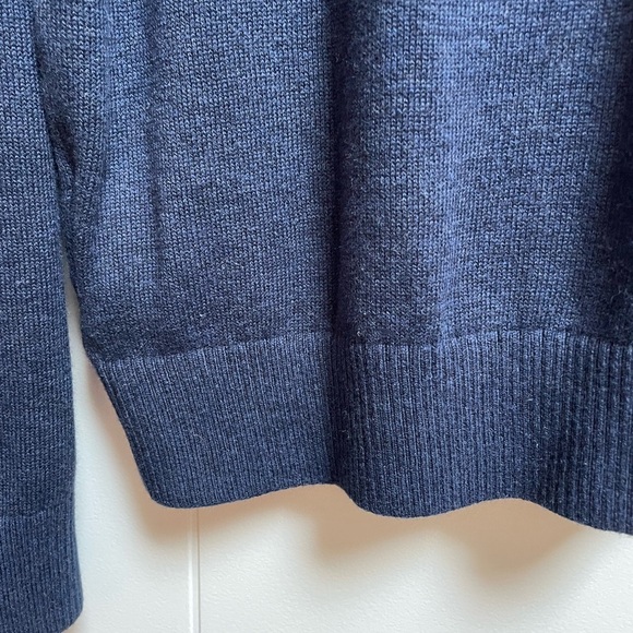 Tommy Hilfiger Men’s Navy Quarter Button Pullover Sweater Cotton Cashmere NEW - Picture 4 of 5